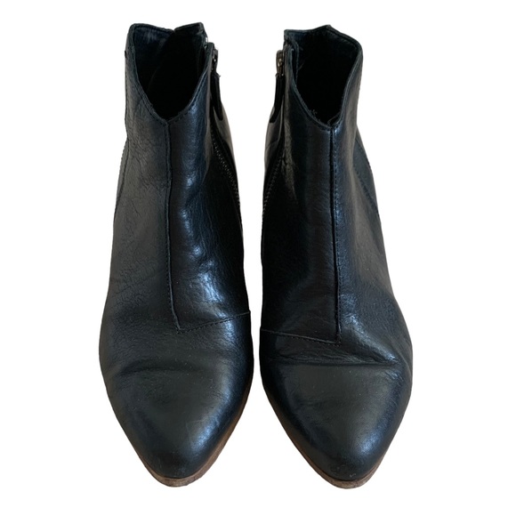 Eileen Fisher Leather Western Demi Wedge Bootie Size 9 - Picture 5 of 9